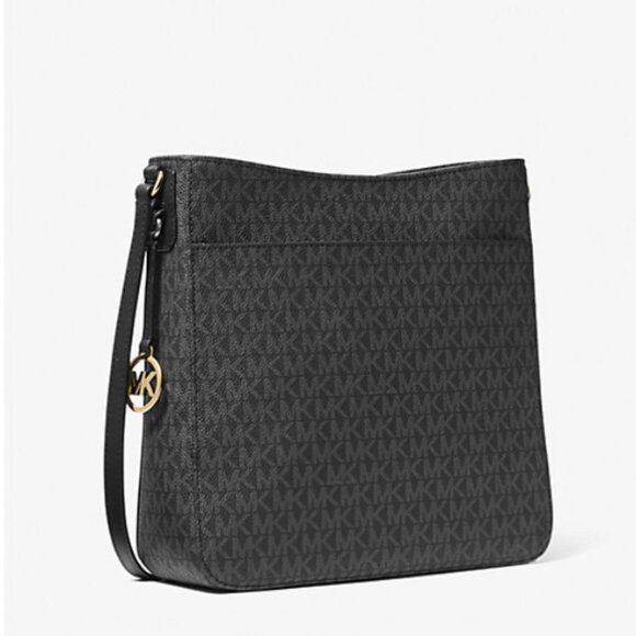 NWT - Jet Set Travel Large Logo Messenger Bag, Black/Gold Hardware - Picture 2 of 8